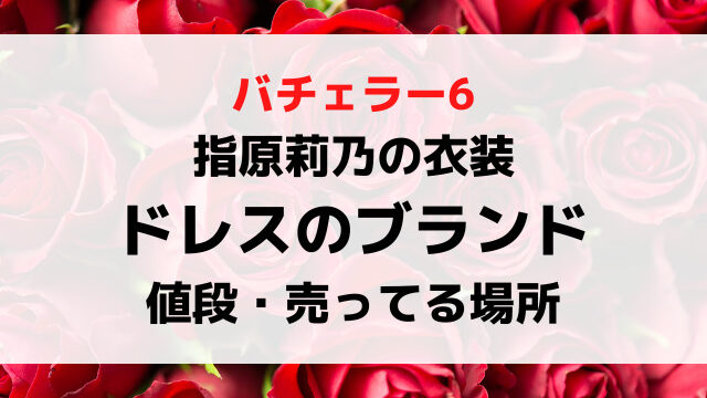 バチェラー6指原莉乃の衣装ドレスのブランドどこ？値段や売ってる場所を紹介！