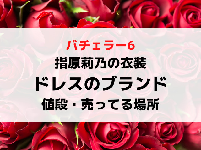 バチェラー6指原莉乃の衣装ドレスのブランドどこ？値段や売ってる場所を紹介！