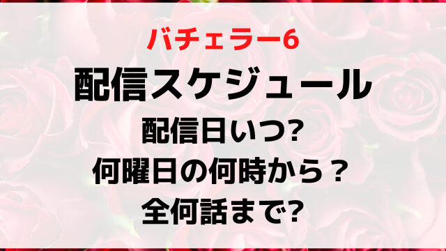 バチェラー6配信日いつから何曜日の時間何時から？全何話までか配信スケジュールを紹介！