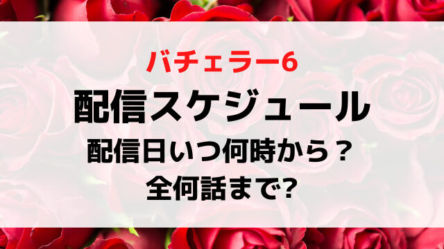 バチェラー6配信日いつから？何曜日の時間何時から全何話までか配信スケジュールまとめ！