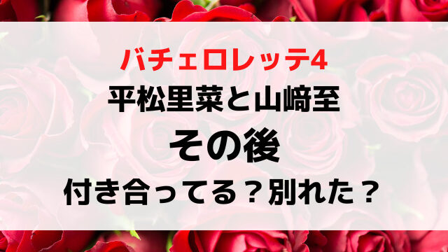 バチェロレッテ4その後｜平松里菜と山﨑至は別れたか付き合ってるか結婚したか現在を調査！