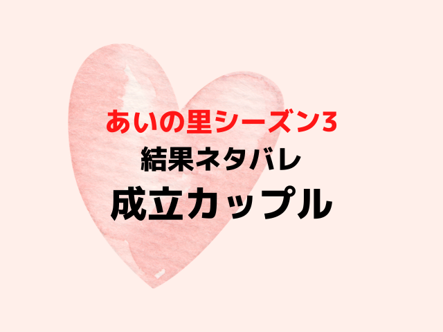 あいの里3結果ネタバレ！成立カップルは誰？